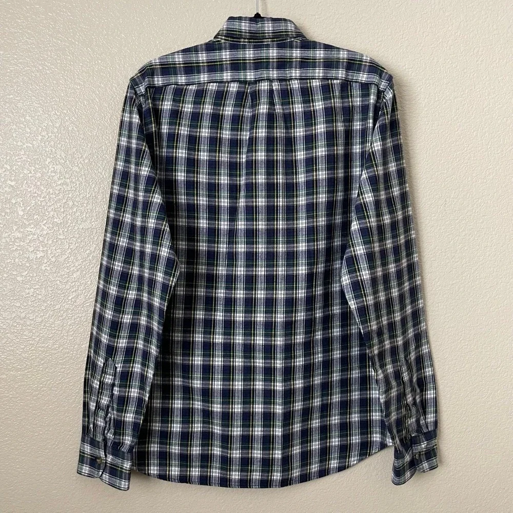 J. Crew Shirt Mens Medium Slim Fit Brushed Twill‎ Plaid Long Sleeve Button Down